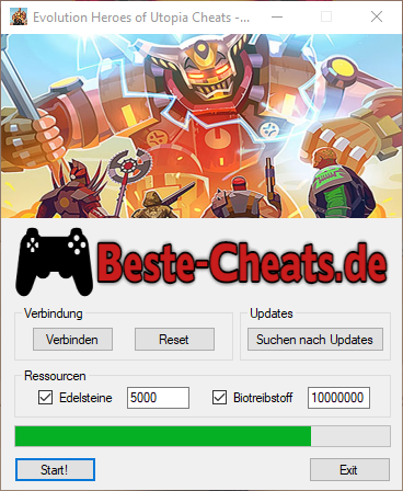 Evolution Heroes of Utopia Cheats - Edelsteine und Biotreibstoff