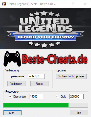 United Legends Cheats - Gold und Diamanten